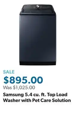 Sam's Club Samsung 5.4 cu. ft. Top Load Washer with Pet Care Solution offer