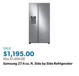 Sam's Club Samsung 27.4 cu. ft. Side by Side Refrigerator offer