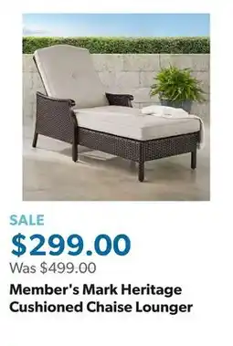 Sam's Club Member's Mark Heritage Cushioned Chaise Lounger offer