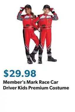Sam's Club Member's Mark Race Car Driver Kids Premium Costume offer