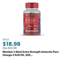 Sam's Club Member's Mark Extra Strength Antarctic Pure Omega-3 Krill Oil, 500 mg, 160 ct offer