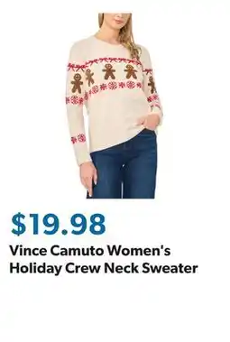 Sam's Club Vince Camuto Women's Holiday Crew Neck Sweater offer
