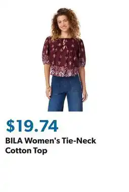 Sam's Club BILA Women's Tie-Neck Cotton Top offer