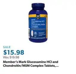 Sam's Club Member's Mark Glucosamine HCl and Chondroitin/MSM Complex Tablets, 220 ct offer