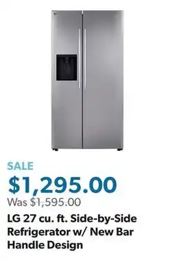 Sam's Club LG 27 cu. ft. Side-by-Side Refrigerator w/ New Bar Handle Design offer