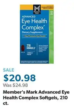 Sam's Club Member's Mark Advanced Eye Health Complex Softgels, 210 ct offer