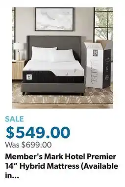 Sam's Club Member's Mark Hotel Premier 14 Hybrid Mattress (Available in Medium, Plush, and Firm) offer