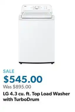 Sam's Club LG 4.3 cu. ft. Top Load Washer with TurboDrum offer