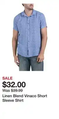 TJ Maxx Linen Blend Vinaco Short Sleeve Shirt offer