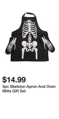 TJ Maxx 3pc Skeleton Apron And Oven Mitts Gift Set offer