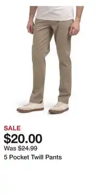 TJ Maxx 5 Pocket Twill Pants offer