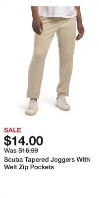 TJ Maxx Scuba Tapered Joggers With Welt Zip Pockets offer