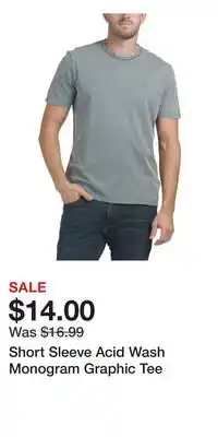 TJ Maxx Short Sleeve Acid Wash Monogram Graphic Tee offer
