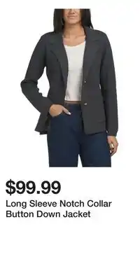 TJ Maxx Long Sleeve Notch Collar Button Down Jacket offer