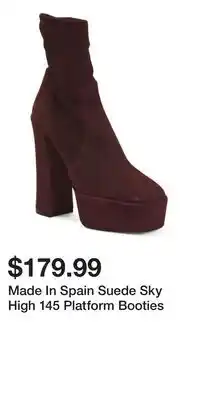 TJ Maxx Made In Spain Suede Sky High 145 Platform Booties offer