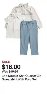 TJ Maxx 3pc Double Knit Quarter Zip Sweatshirt With Polo Set offer