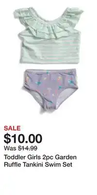 TJ Maxx Toddler Girls 2pc Garden Ruffle Tankini Swim Set offer