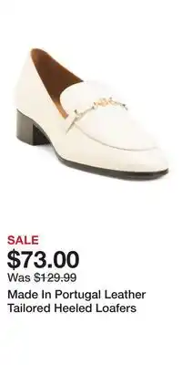 TJ Maxx Made In Portugal Leather Tailored Heeled Loafers offer
