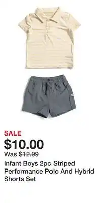 TJ Maxx Infant Boys 2pc Striped Performance Polo And Hybrid Shorts Set offer