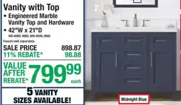 Menards Vanity with Top offer