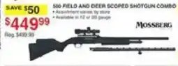 Dunham's Sports Mossberg 500 field and deer scoped shotgun combo offer