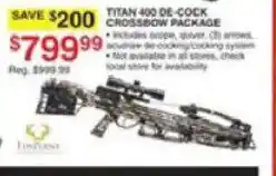 Dunham's Sports Titan 400 De-Cock Crossbow Package offer