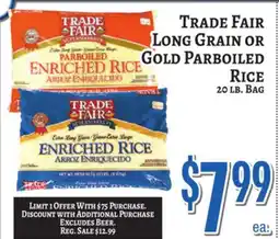 Trade Fair Supermarket Trade Fair Long Grain or Gold Parboiled Rice offer