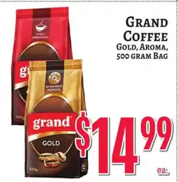 Trade Fair Supermarket GRAND COFFEE Gold, Aroma, 500 GRAM Bag offer