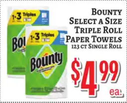 Trade Fair Supermarket BOUNTY SELECT A SIZE TRIPLE ROLL PAPER TOWELS offer