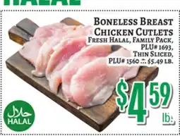 Trade Fair Supermarket BONELESS BREAST CHICKEN CUTLETS offer