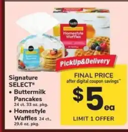 Safeway Signature SELECT Buttermilk Pancakes & Homestyle Waffles offer
