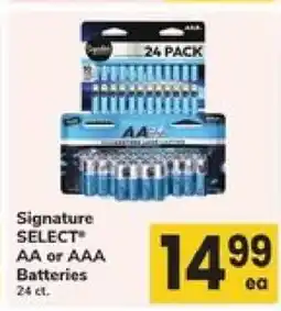 Safeway Signature Select AA or AAA Batteries offer