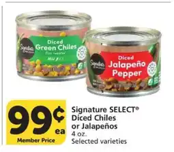 Albertsons Signature SELECT Diced Chiles or Jalapeños offer