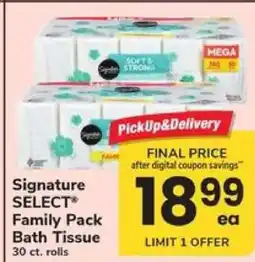 Safeway Signature Select Family Pack Bath Tissue offer