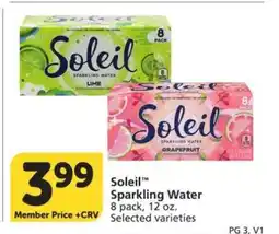 Albertsons Soleil Sparkling Water offer