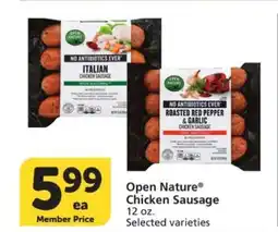 Albertsons Open Nature Chicken Sausage offer