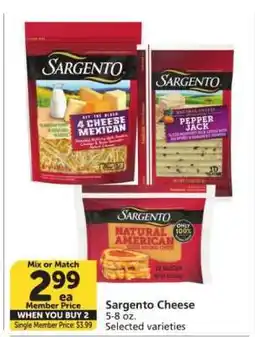 Albertsons Sargento Cheese offer