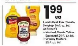 Safeway Heinz's Best Ever Tomato Ketchup or French's Mustard offer