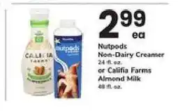 Safeway Nutpods Non-Dairy Creamer or Califia Farms Almond Milk offer