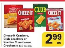 Safeway Cheez-It Crackers, Club Crackers or Keebler Townhouse Crackers offer