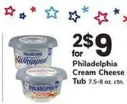 Safeway Philadelphia Cream Cheese Tub offer