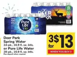 Safeway Deer Park Spring Water or Pure Life Water offer