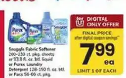 Safeway Snuggle Fabric Softener or Purex Laundry Detergent offer