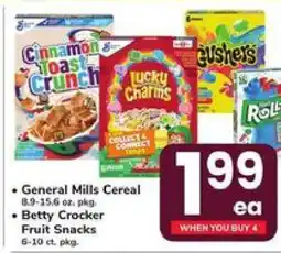 Safeway General Mills Cereal & Betty Crocker Fruit Snacks offer