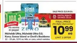 Safeway Michelob Ultra, Michelob Ultra 0.0, Kona, Goose Island or Devil's Backbone offer