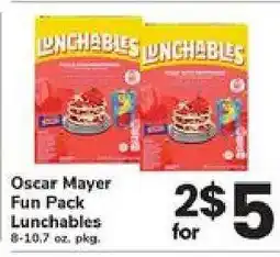 Safeway Oscar Mayer Fun Pack Lunchables offer