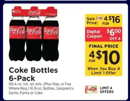 ShopRite Coke Bottles 6-Pack offer