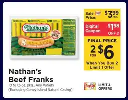 ShopRite Nathan's Beef Franks offer