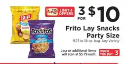 ShopRite Frito Lay Snacks Party Size offer