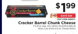 ShopRite Cracker Barrel Chunk Cheese offer